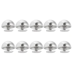 10 Sets Round Head Leather Craft Rivets - Metal Nail Studs - 10mm (B - silver)