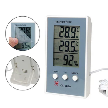 

Indoor Outdoor Digital LCD Humidity Hygrometer Thermometer Meter Probe Cable C/F Multifunctional TUE88