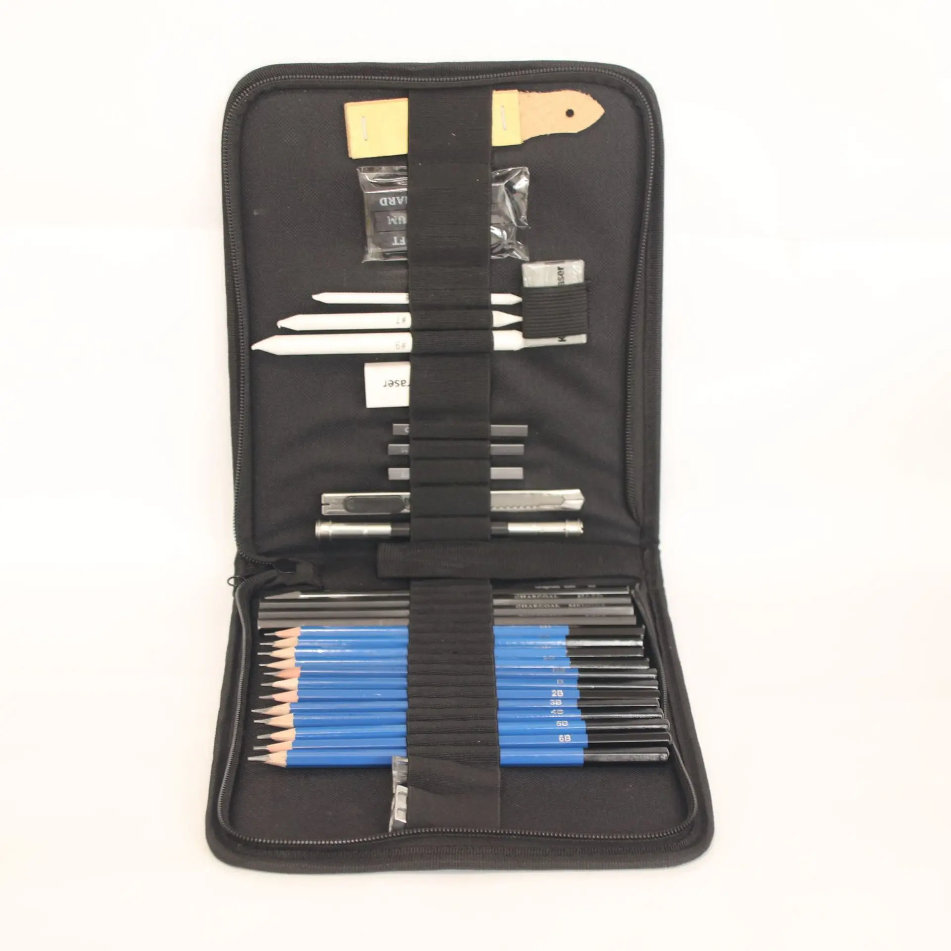 Cross Border Hot Selling 33-Piece Sketch Pencil Set Creative Sketch Toolkit Profession Painted Case Sketching Pencil