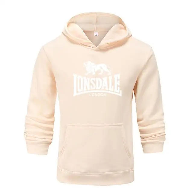 khaki- B Осенне-зимние толстовки, горячая распродажа, модные мужские толстовки Lonsdale, теплые забавные пуловеры, Повседневная Толстовка в стиле хип-хоп, мужской спортивный костюм - Цвет: khaki- B