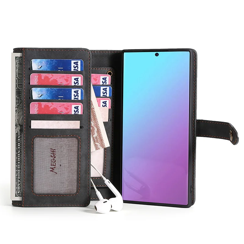MEGSHI для Sansung Galaxy Note 10 Plus 9 8 S7 Brieftasche Fall 2 в 1 Abnehmbare Leder флип-чехол Magnetische Fall для A50 S105G