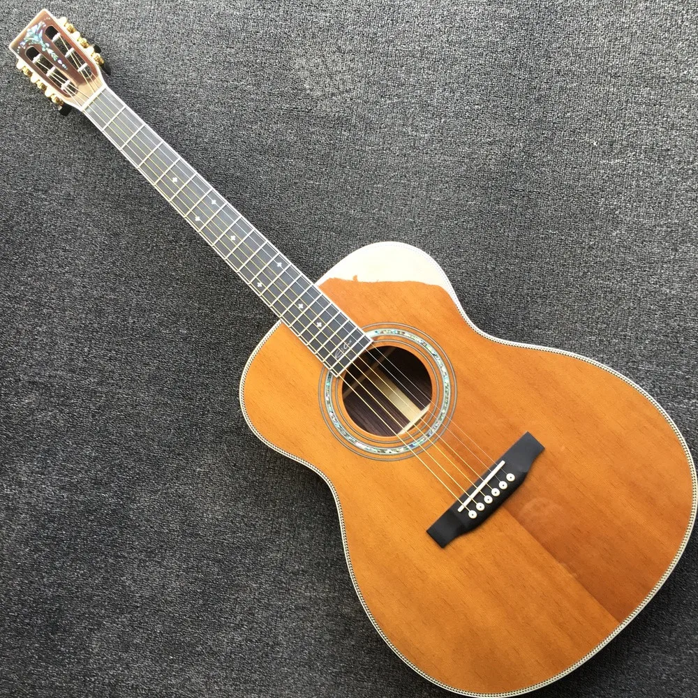 Fishbone binding ebony гриф 00042 Акустическая гитара 000 42 Электрогитара solid cedar OOO body