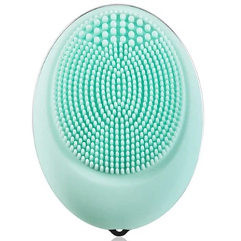 

AD-Green Electric Silicone Facial Cleansing Brush Sonic Vibration Massage Smart Face Cleaner