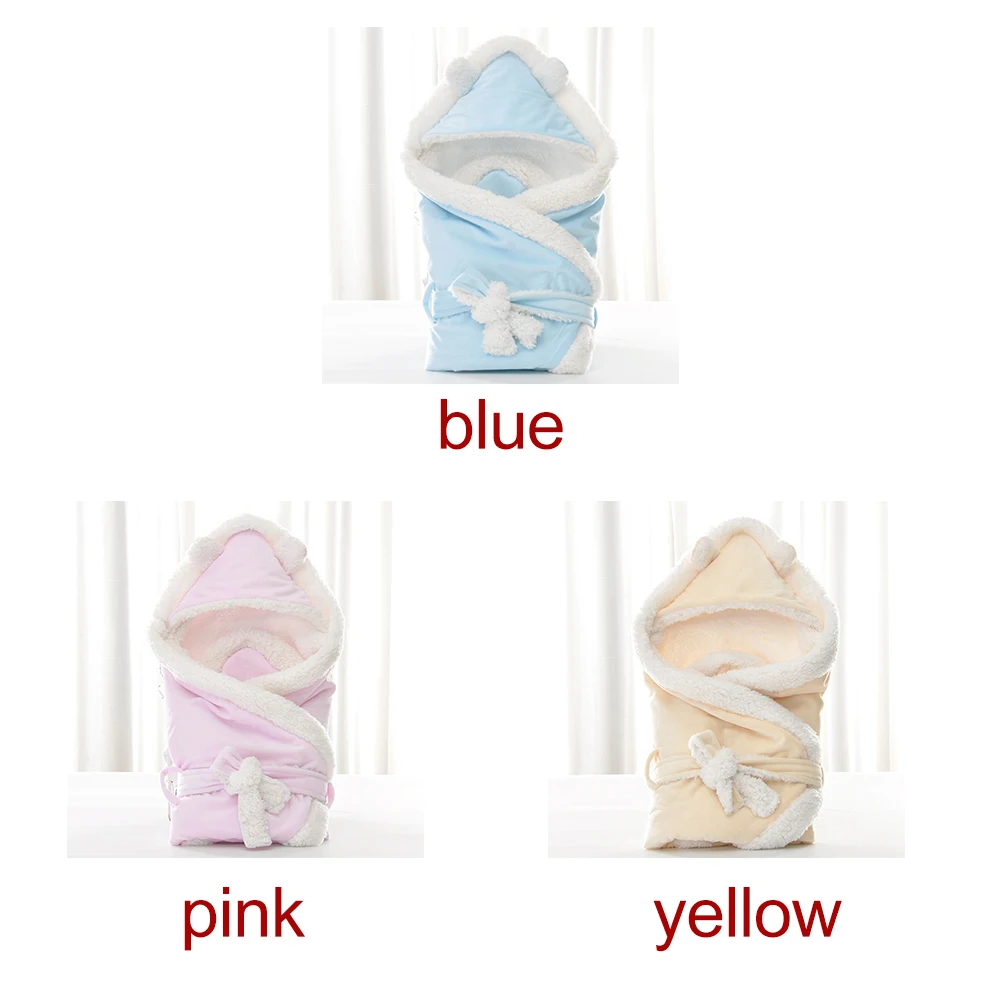 Unisex Thick Hooded Plush Cute Stroller Cover Universal Envelope Wrap Blanket Sack Newborn Sleeping Bag Infant Warm Baby Swaddle