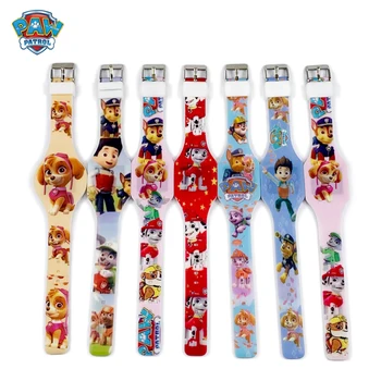 

Paw Patrol Cartoon Figure Watch Toy Patrol Marshall Child Electronic LED Luminous Watch PVC Material Strap Child Birthday Gift