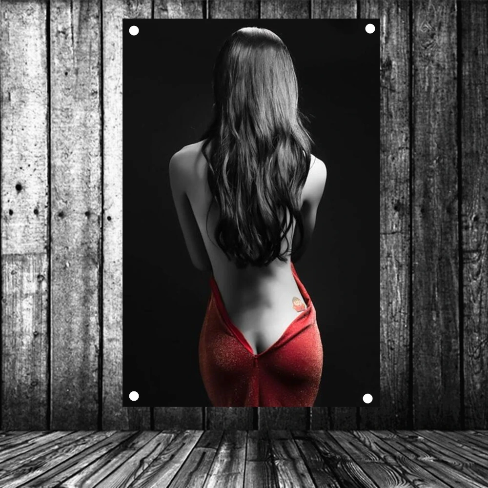 

Modern half naked woman posters printspictures on wall canvases sexy nude photos Canvas Painting Flag Banner for wall Decoration