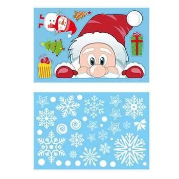 

Christmas Snowflake Window Cling Stickers for Glass Decals Decorations Holiday Snowflake Santa Claus Reindeer Decals