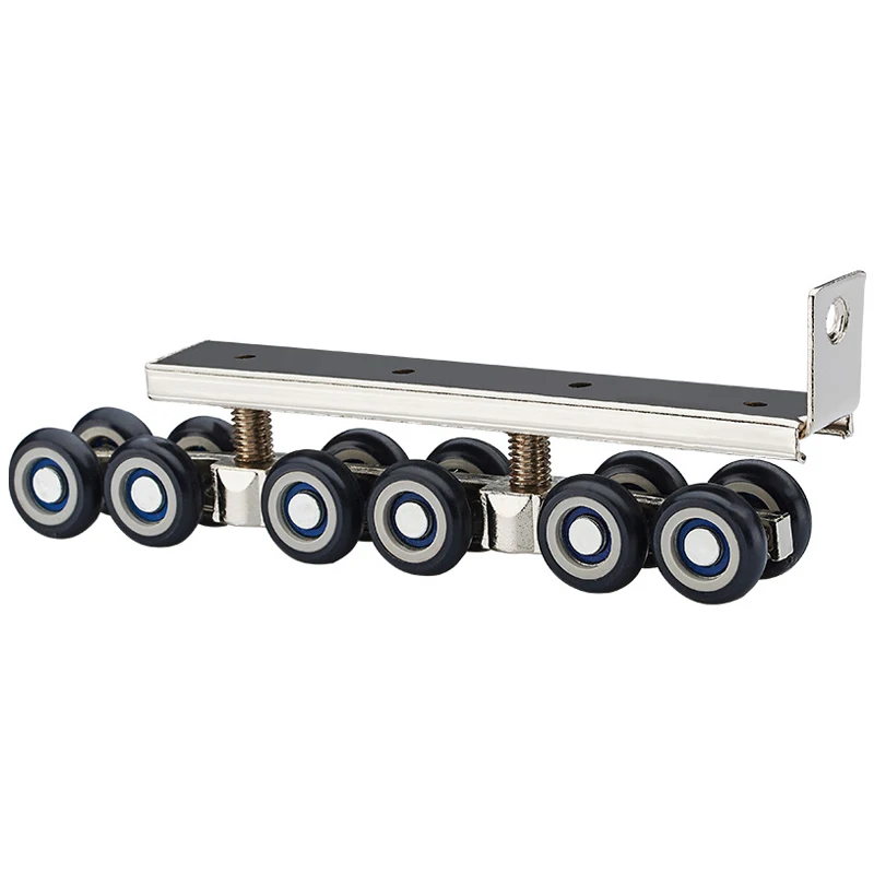 

1 Pair/Set Cold Rolled Steel Sliding Wooden Door Closet Hardware Kit Door Wheels Roller 12 Wheels Hangers Roller