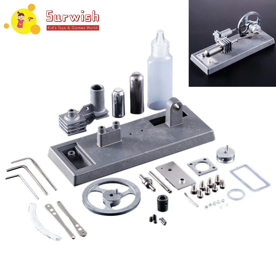 Free Shipping DIY Completely All-Metal Stirling Engine Model Set with High Quality- Bulk
