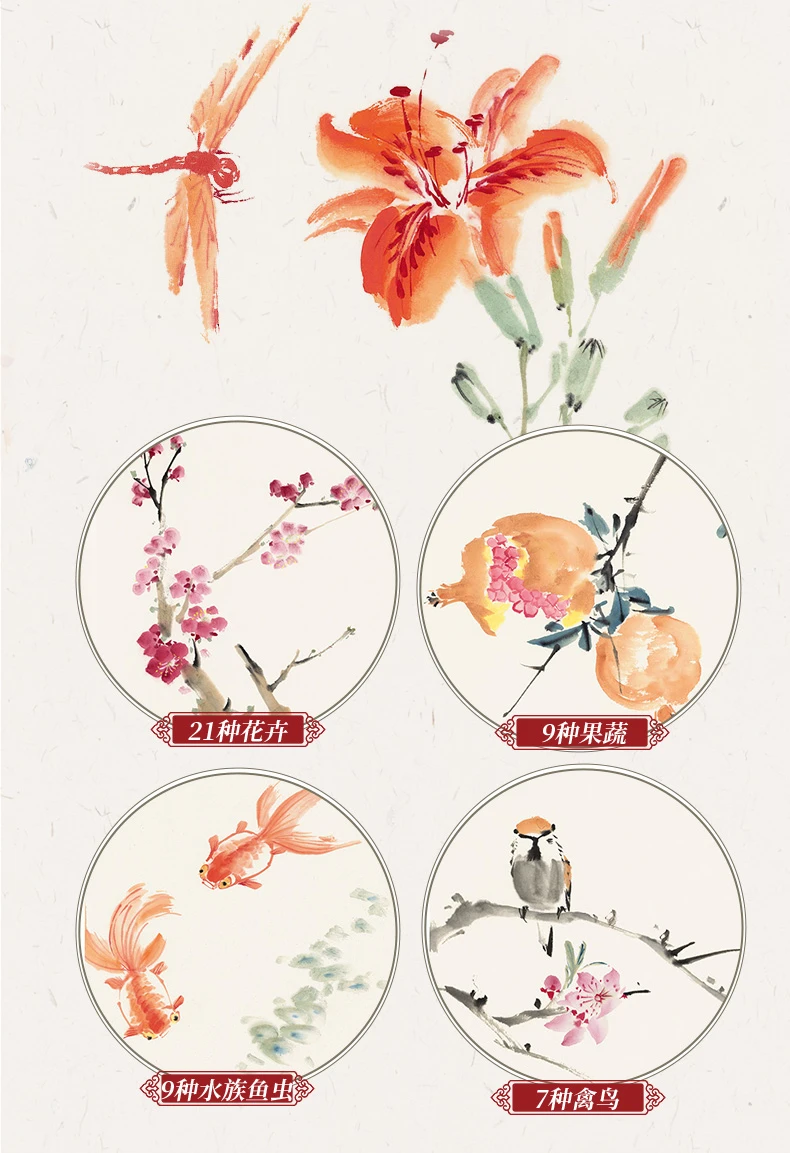 Linie Zeichnung Malerei Färbung Buch Null-based Art Freehand Malerei Grundlegende Tutorial Buch Blume Vogel Chinesischen Tinte Malerei Album – Detail 2