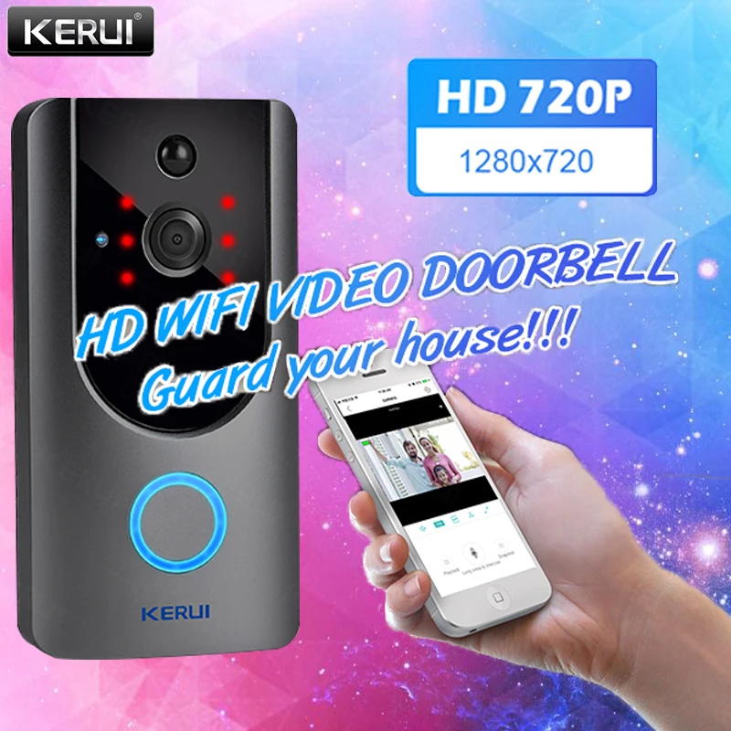 KERUI Wi Fi IP дверной звонок видеодомофон 720P Беспроводной телефон смарт для