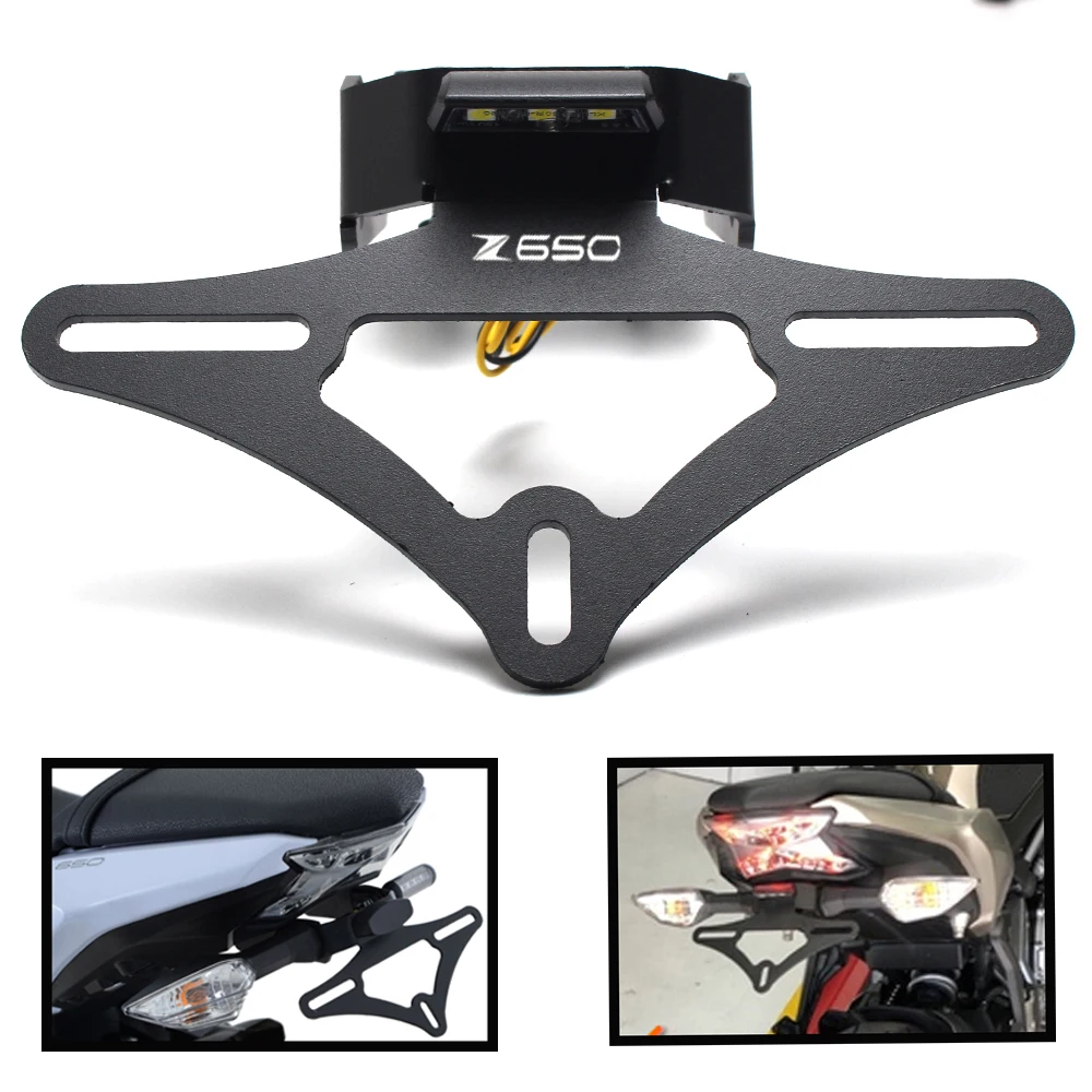 Держатель номерного знака светодиодный светильник для KAWASAKI Z650 2017 2018 2019