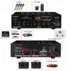 SUNBUCK 2500W 110/220V bluetooth Dual Channel Karaoke Mic Input Digital Reverb Home Stereo Amplifier Support USB SD FM AUX Input 4