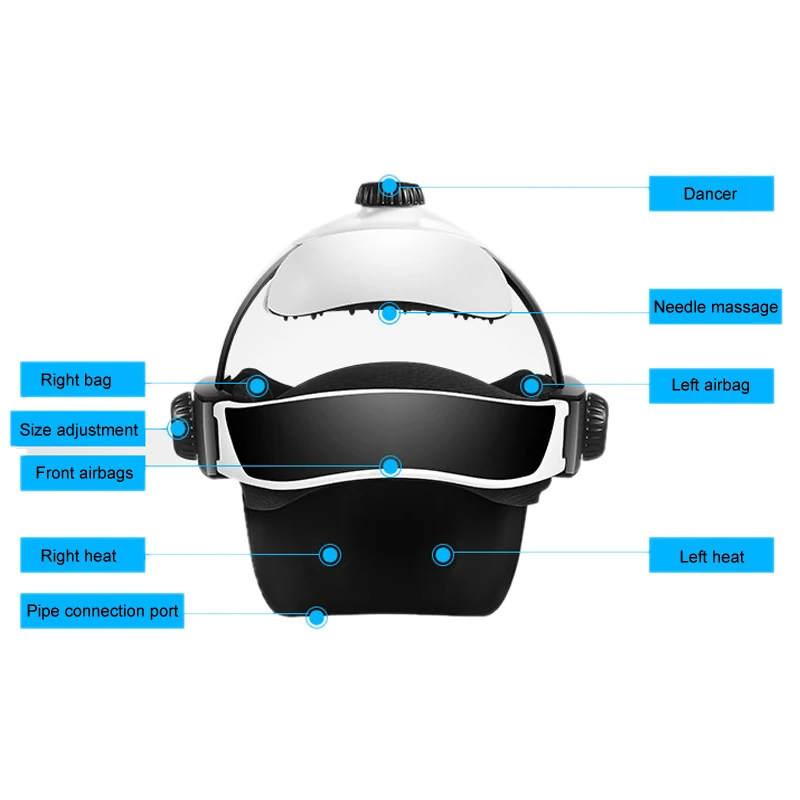 Массажер для головы, Электрический Регулируемый инструмент размера шлема с музыкальной головкой, роликовый массажер