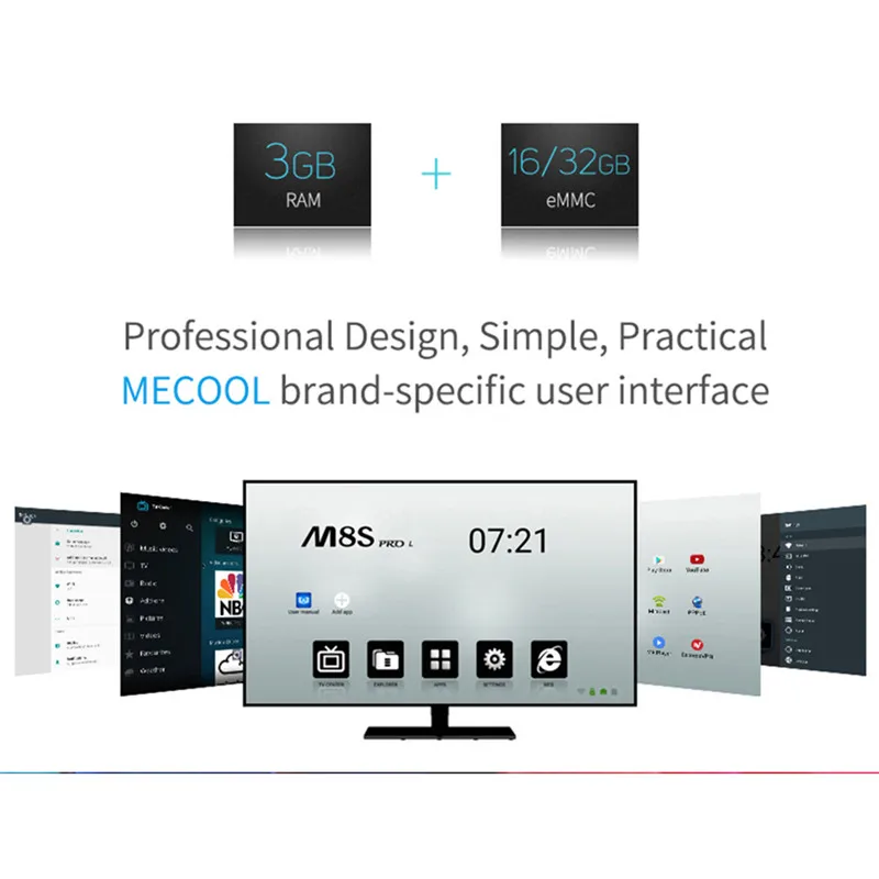 MECOOL M8S PRO L ТВ-приставка Android 7,1 Amlogic S912 3 ГБ 16 ГБ 32 г Bluetooth приставка Голосовое управление 3D 4K HD Smart медиаплеер