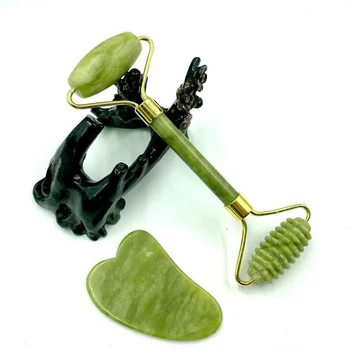 

Facial Massage Roller Gua Sha Jade Stone Slimming Face Lifting Massager Body Skin Relaxation Beauty Health Care Rodillo Tool