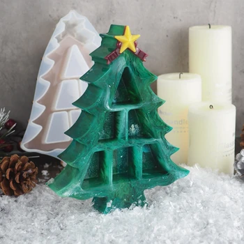 

Christmas Tree Cake Pan Mold Silicone Christmas Tree Tray Storage Box Resin Mold M2EA