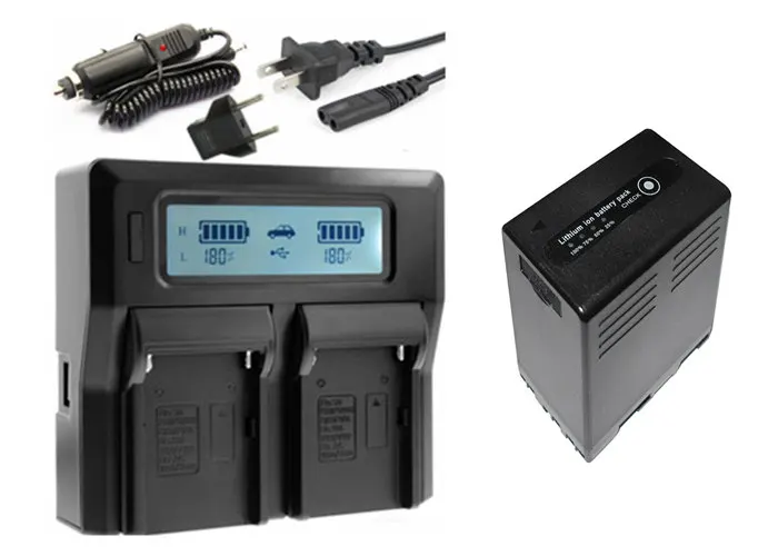 Белый 2x BP-U65 BP U65 BP-U90 BP-U30 BP-U60 Батарея с D-tap Функция+ ЖК-дисплей Dual USB Зарядное устройство для sony PMW-150 PMW-EX1 EX3 EX280 EX260 - Цвет: Белый