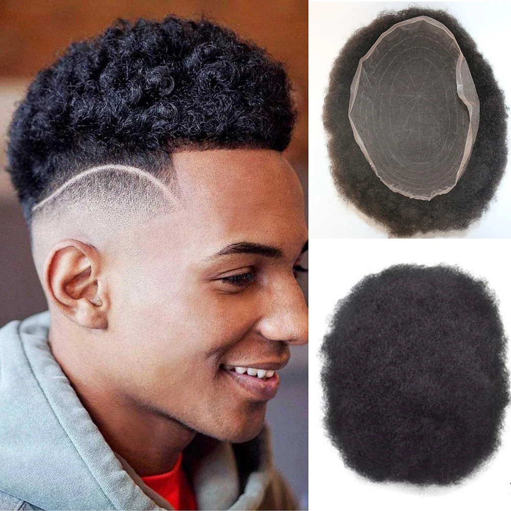 Полный кружевной афро парик волос для мужчин человеческие волосы части мужские заменить Мужские t системы с естественным парик