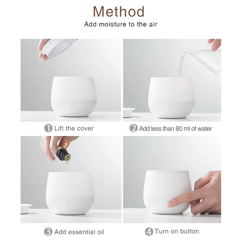 Usb Mini Table Air Humidifier Essential Oil Diffuser Ultrasonic Aromatherapy Slient with Led Non Cotton Stick Filter