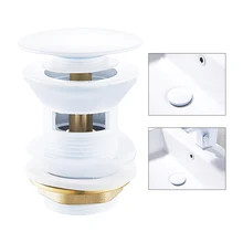 Luxury Sink Pop Up Drain stopper Basin Bathroom Lavatory Kitchen bathtub accessories Cap Washbasin plug Brass Black Gold White