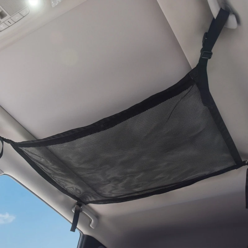 

0 Car Ceiling Storage Net Pocket-Universal Car Roof Interior Cargo Net Bag with Zipper Car Trunk Storage