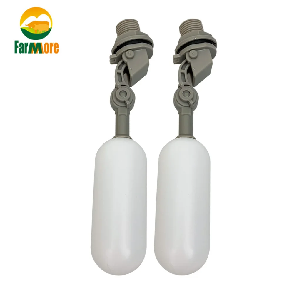

2Pcs Plastic Water Float Ball Valve Shut Off 1/2 Inch 3/4 Conntector Automatic Feed Fill Fish Tank Water Level Control