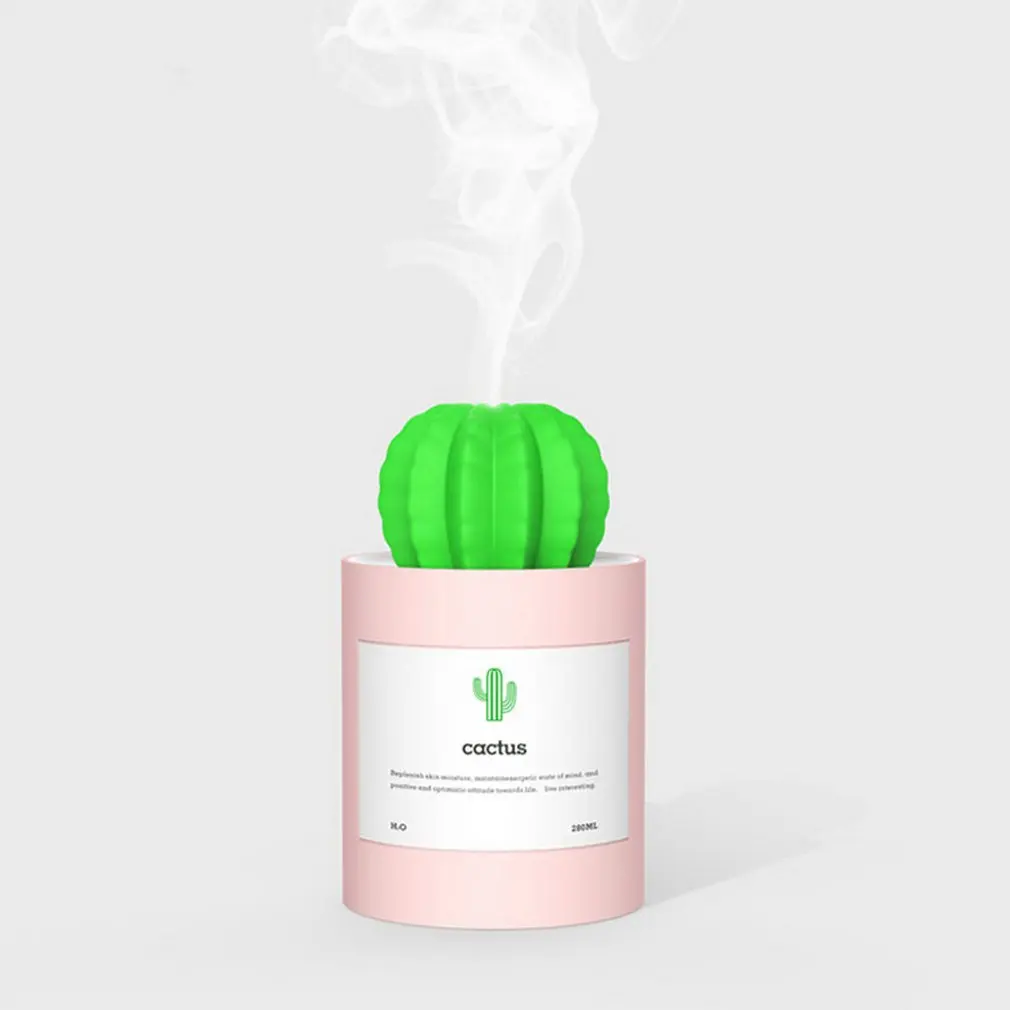 pink Мини USB Настольный очиститель воздуха, распылитель, резервуар для воды, украшение дома, офиса, диффузор, кактус, увлажнитель воздуха - Цвет: pink
