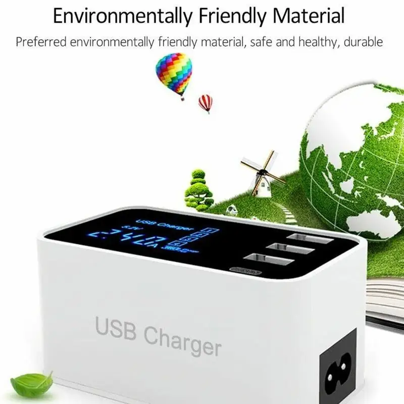 4 порта 4a ЖК-дисплей Usb type-c зарядная станция зарядное устройство концентратор адаптер питания для мобильного телефона планшета