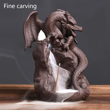 Ретро керамический обратный поток Курильница дракон ладан держатель горелки домашний офис Чайный домик стол подарки Домашний декор подарки