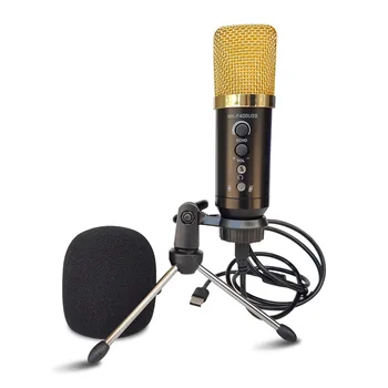 

MK-F400usb Condenser Microphone With Reverberation Volume Adjustable Sound Free Monitoring Headset USB Computer Microphone