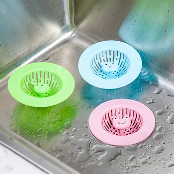 

Plastic drain cover basin sink round hole plug rubber for Trap Basin sewer anti-hair stuffed filter grid Kitchen Drains Strainer