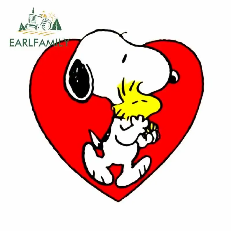 EARLFAMILY 13 см x 12 8 для Снупи любовь окклюзия царапины автомобильные наклейки