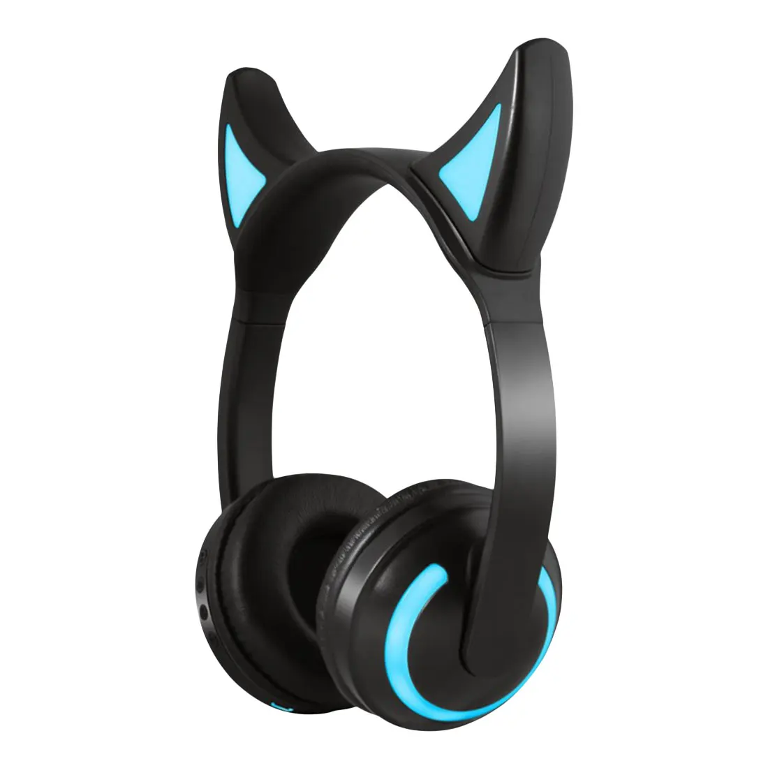 Светящиеся кошачьи наушники Bluetooth стерео кошачьи наушники мигающие Игровые наушники 7 цветов светодиодный свет беспроводная гарнитура для занятий спортом - Цвет: little devil