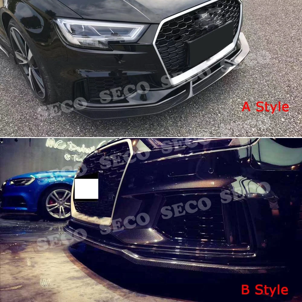 Для Audi A3 RS3 базовый Седан 4 двери 2017 2018 углеродное волокно передний бампер губа