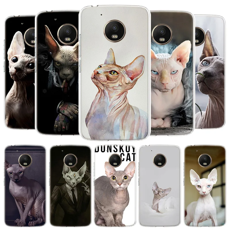 Чехол Sphynx Cat для телефона Motorola Moto G9 G8 G7 G6 G5 E5 E6 Plus Play Power One Action Macro EU Gift Coque | Мобильные