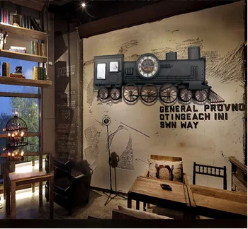 

American retro 3D locomotive wall decoration Iron wall hanging room decoration accessories personalized and creative crafts