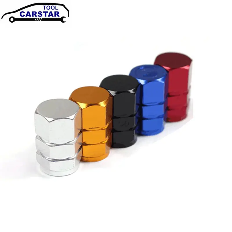 

4pcs Aluminum Hex Tire Valve Stem Caps for Auto Bike Motorcycle Hexagon Valve Covers for US Valves Car-styling Parts Accessories