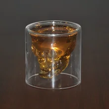 25 мл прозрачный хрустальный череп голова стеклянная рюмка виски вино пиво чай водка творческий дом бар очки для вечеринки посуда для питья