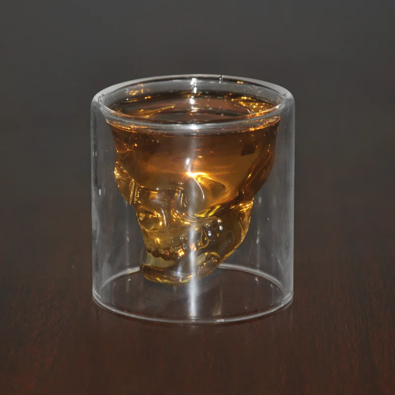 

25ml Clear Crystal Skull Head Shot Glass Cup Whiskey Wine Beer Tea Vodka Creative Home Bar Party Glasses Drinking Ware
