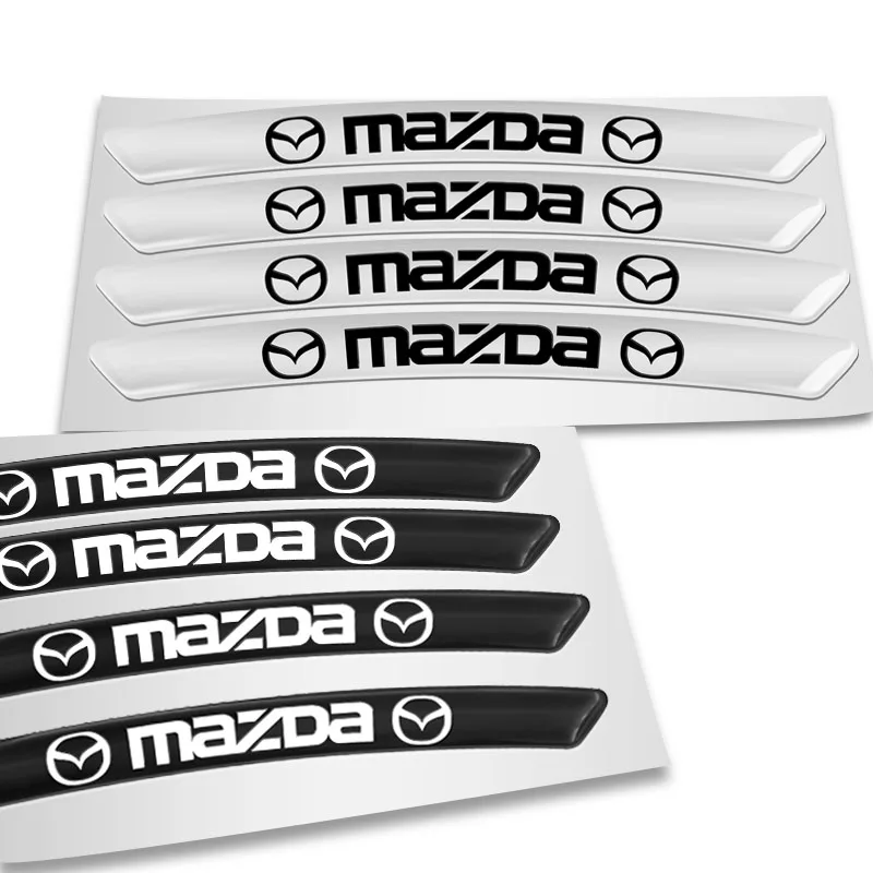 4Pcs Car Sticker Sports Font Car Body Sticker Auto Door Rims Wheel Hub Decal For Mazda 2 3 5 6 M5 Ms CX-4 CX-5 CX-9 Accessories