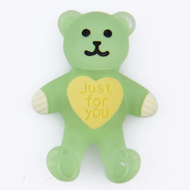 Hot Sale 1 Pcs Cartoon Bear Croc Shoe Charms Colorful Smile Face Baby Bear Clog Shoes Decorations Kid's Wristband Accessories r9595