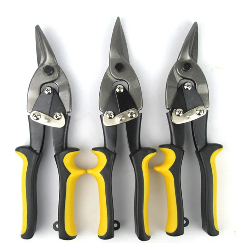 

3 Pack Set 10 Inches Sheet Metal Cutter, Aviation Tin Snips Set, Heavy Duty Cutter Set, Straight, Left and Right Cutters for Ste