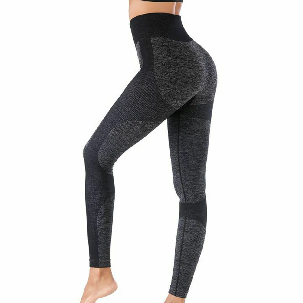 Черный Женские Бесшовные легинсы с высокой талией пуш-ап Леггинсы Брюки QL распродажа - Цвет: Черный