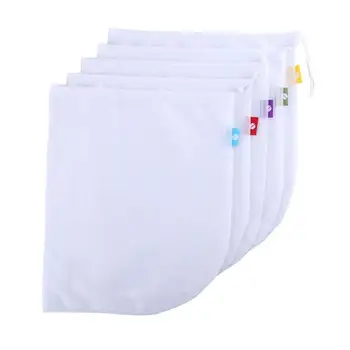 

5pcs/Set Shopping Storage Mesh Bag Reusable Drawstring Fruit Produce Bags
