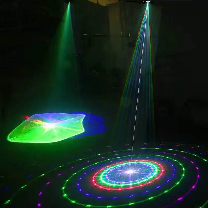 Профессиональный DJ лазерный показ полноцветный RGB шаблоны проектор сценический эффект освещение для дискотеки рождественские вечерние картины gobo свет