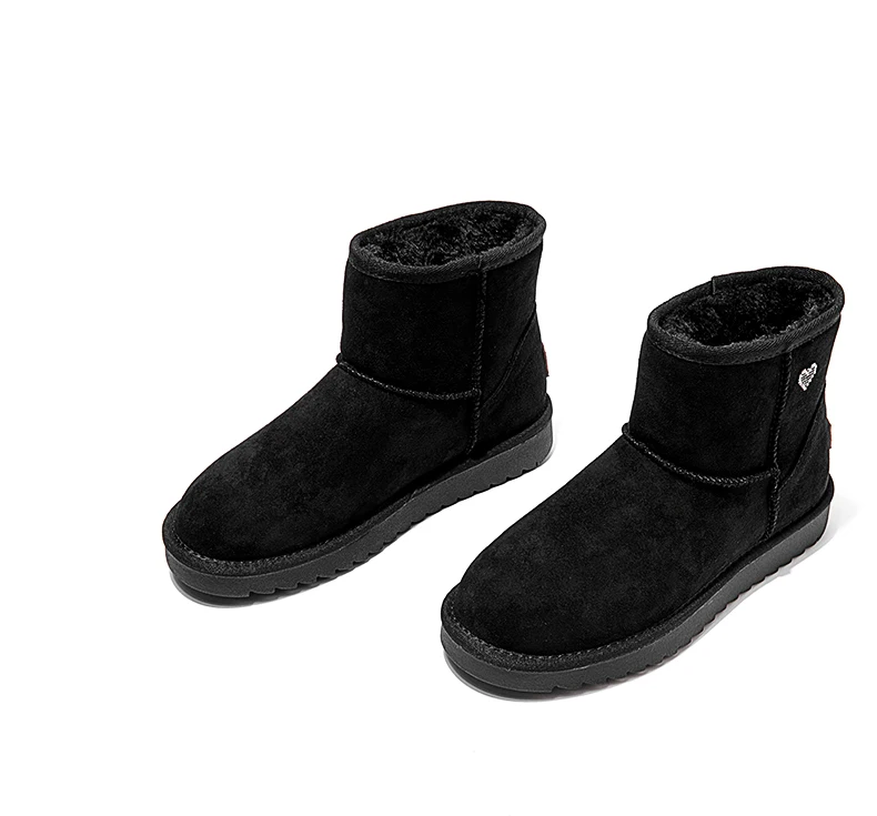 AOKANG/ г. Зимние сапоги женские теплые короткие плюшевые ботильоны Женская Удобная брендовая Роскошная обувь женская обувь без застежки