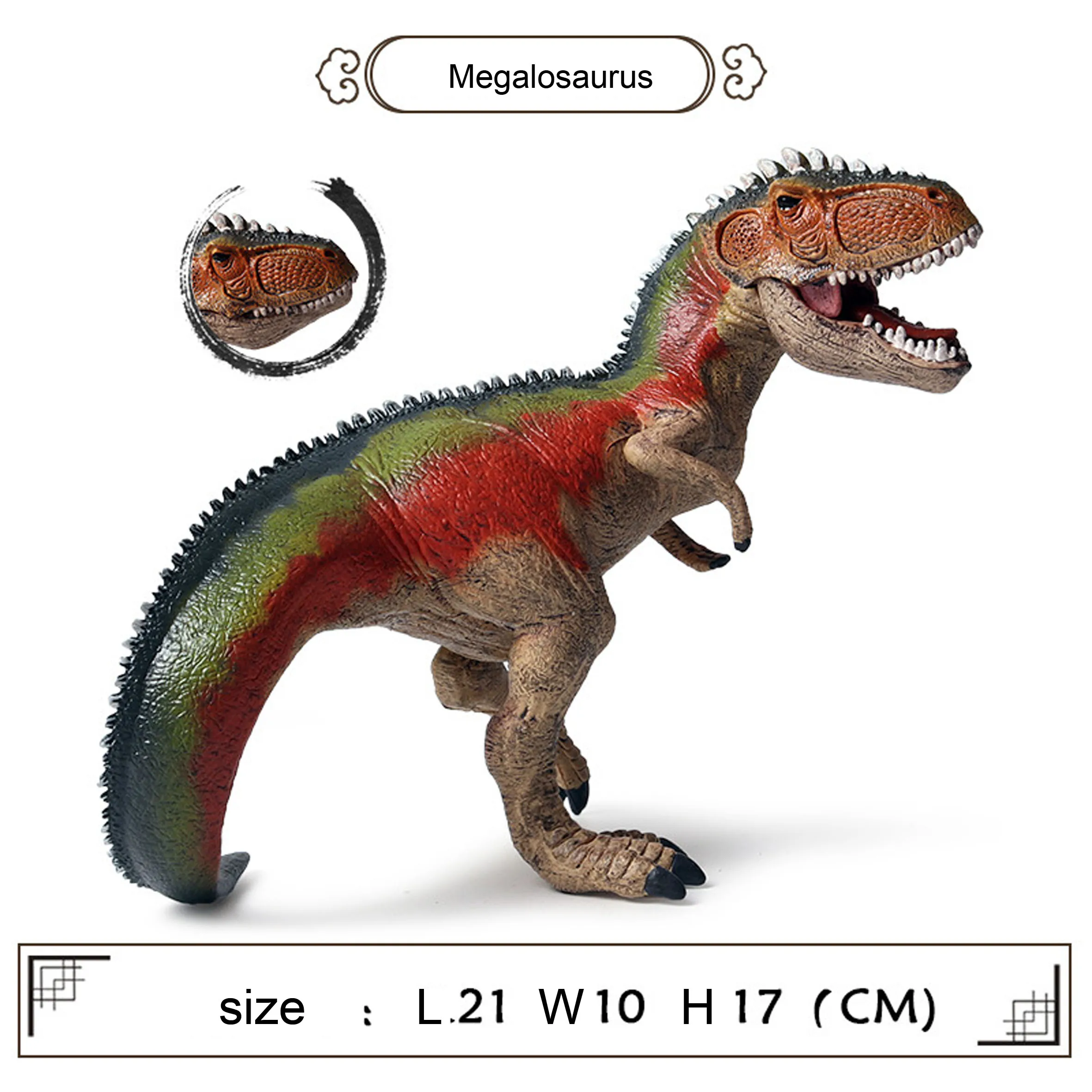 1 шт. яркие красочные гигантские Megalosaurus Реалистичные Модели Динозавров вечерние игрушки для рождественского подарка необычные детские игрушки животных