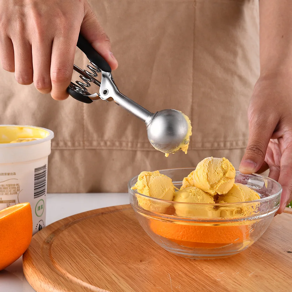 Stainless Steel Ice Cream Scoop 3/4/5cm Stack Spoon