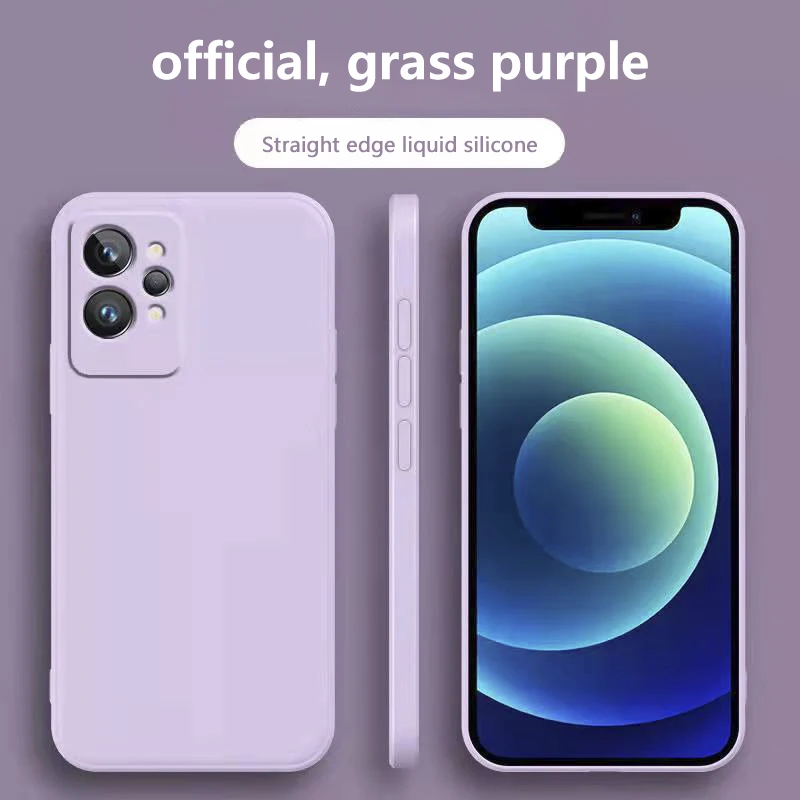 Für Realme GT 2 Pro Neue Handyhülle aus flüssigem Silikon mit geraden Kanten, ultradünne All-Inclusive-Linse, Fallschutz_voghion.com